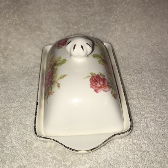 Grace’s Teaware Butter Dish with Pink and Yellow Flowers - Picture 2 of 10
